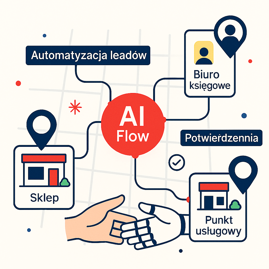 Automatyzacje dla małych firm — ilustracja Simple AI Flow